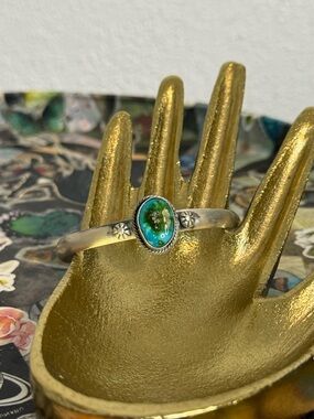 Scott Skeets Navajo Handmade Sonoran Gold Turquoise Sterling Silver Bracelet